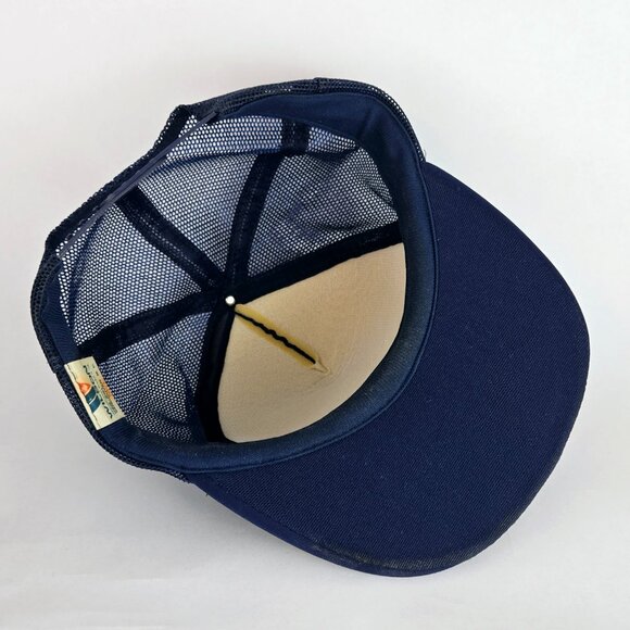 Vintage 80s NEDCO Trucker Hat Edmonton Alberta Northern Electric Company Blue - Picture 9 of 12